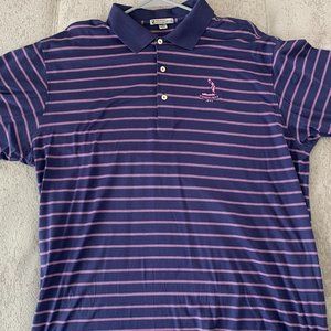 Peter Millar Pinehurst Golf Polo Purple and Pink